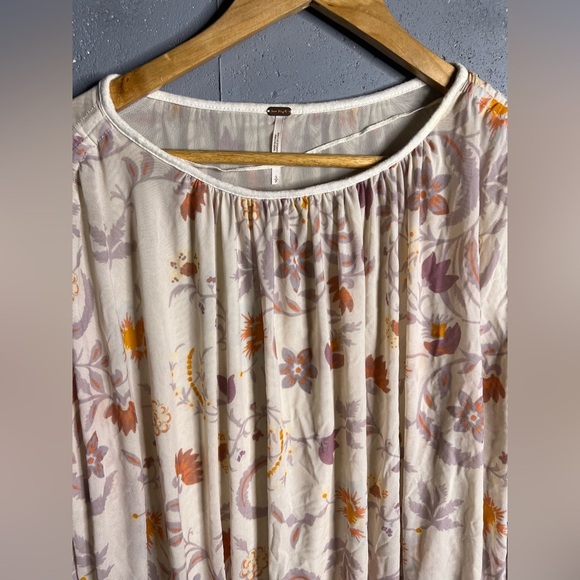 Free People Womens Wild Flower Honey Blouson Floral Print Peasant Top, Small - Picture 3 of 10